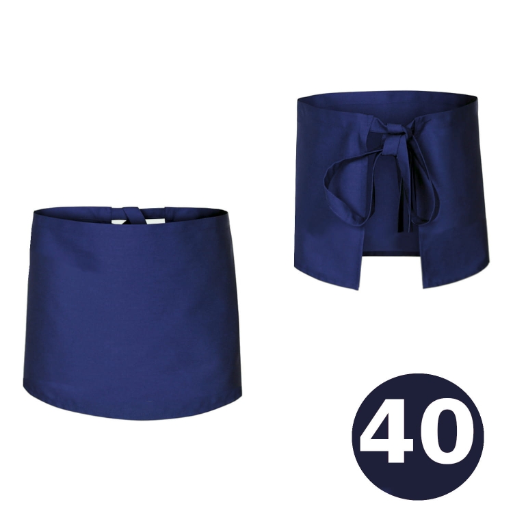 Pitkä sininen kokk apron 40 cm