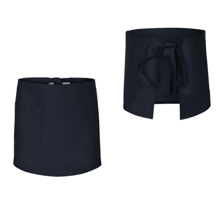 50 cm pitkä tummansininen keittiöesiliina