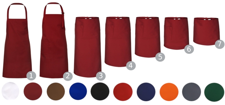 50 cm pitkä sininen keittiöesiliina