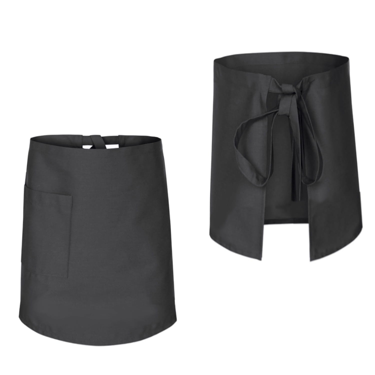 Harmaa tarjoilijan esiliina, pituus 60 cm