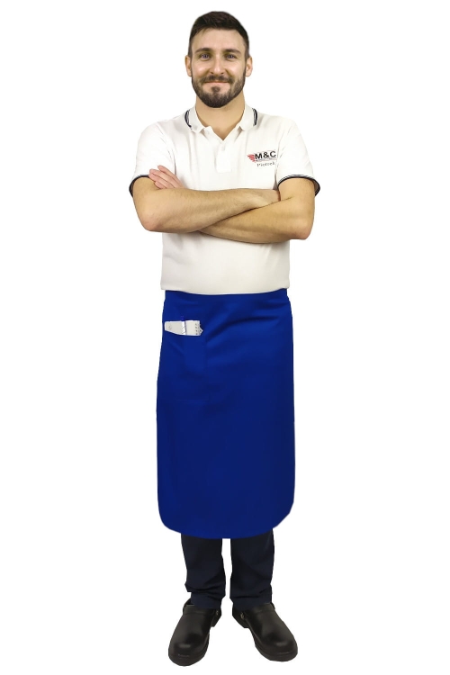 75 cm pitkä sininen tarjoiluhame