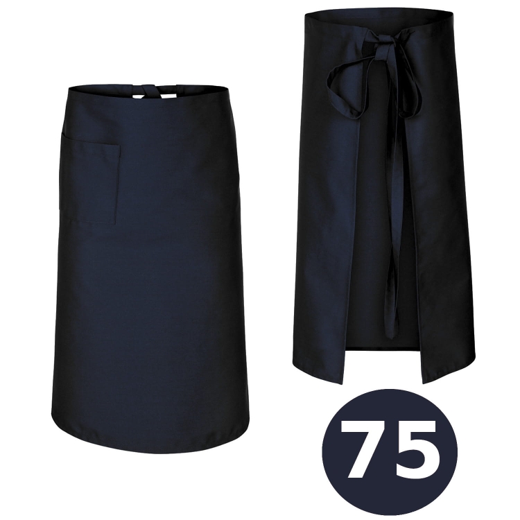 Pitkä baaritakki tummansinisessä värissä, 75 cm