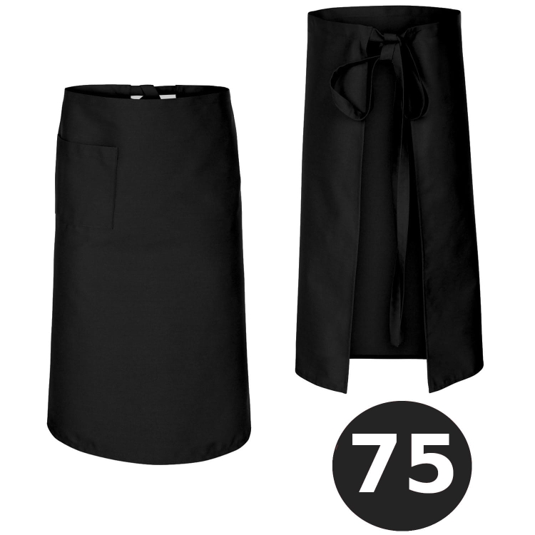 Musta baaritakki, pituus 75 cm