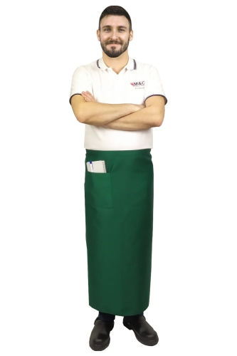 Vihreä tarjoilijan, baarimikon ja kokin esiliina