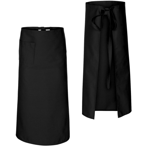 Musta kokk apron, pituus 90 cm