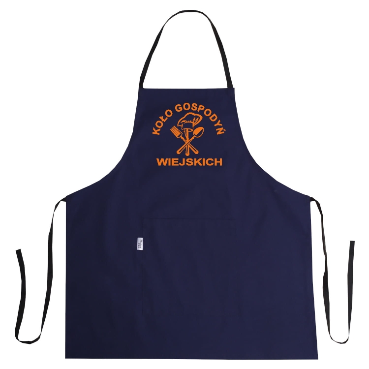 Kestävä keittiöesiliina, jossa on Maaseudun Naisten yhdistyksen painatus.