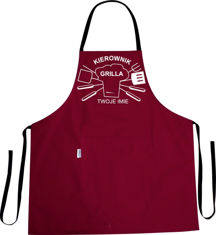 Grillipäällikkö -painatuksella varustettu essu