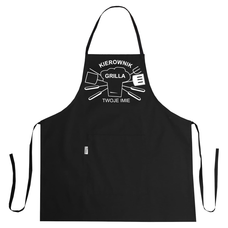 Grillipäällikkö -painatuksella varustettu keittiöesiliina