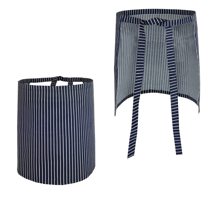 Sinivalkoraidallinen tarjoiluhame