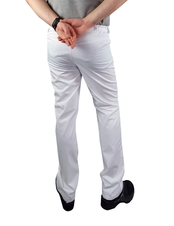 Miesten valkoiset klassiset lääkärin housut