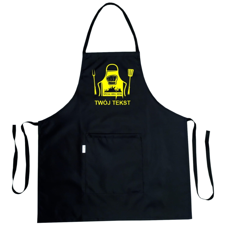 Vesitiivis keittiöesiliina 'Grill Menu' grafiikalla