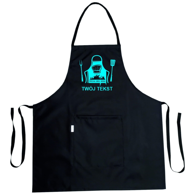 Vesitiivis keittiöesiliina 'Grill Menu' -grafiikalla