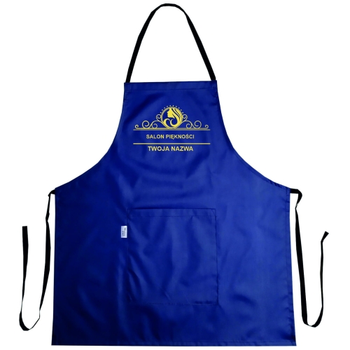 Vesitiivis kampaam apron 'Kauneussalonki' -grafiikalla