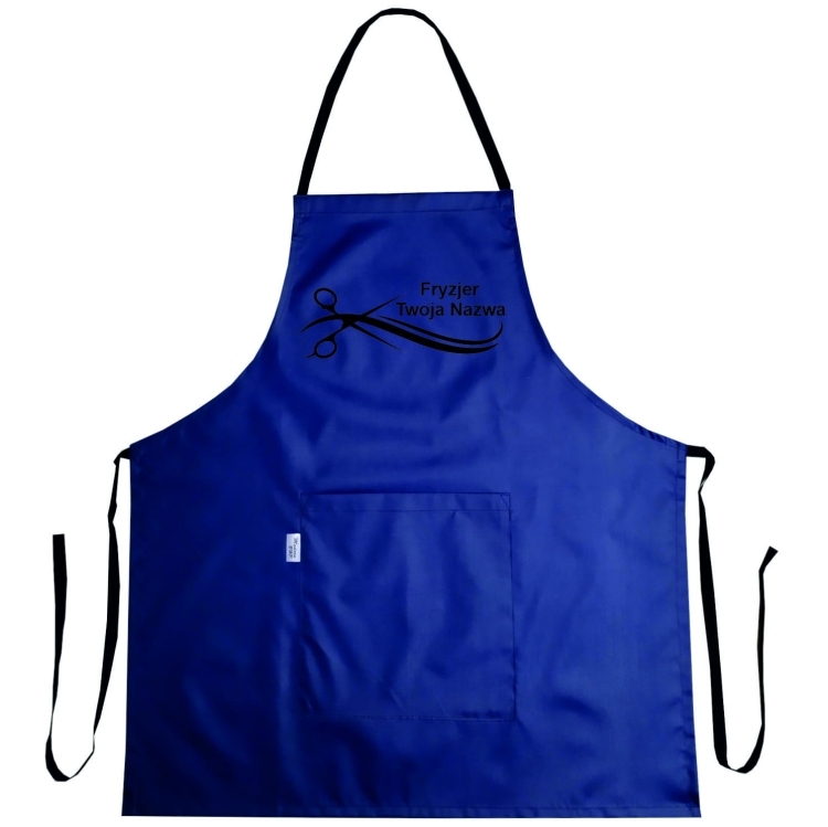 Vesitiivis kampaam apron 'Kultaiset sakset' -grafiikalla