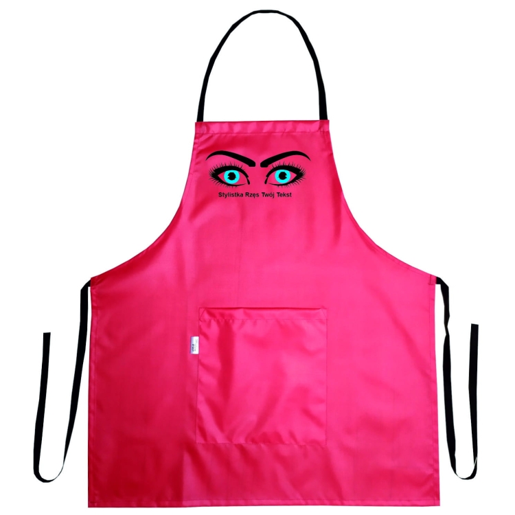 Vesitiivis kosmetiikkatakkia 'Ripsien muotoilija' -grafiikalla.