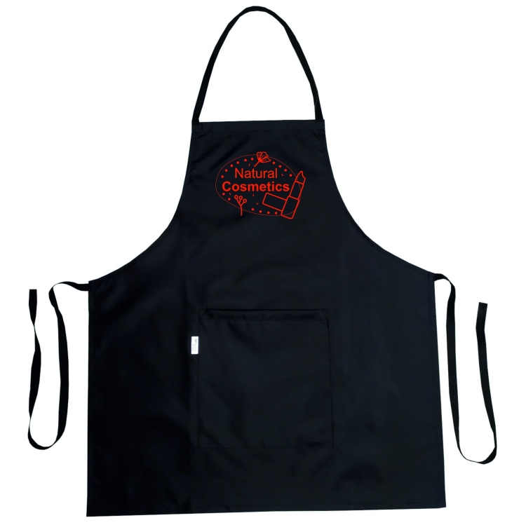 Vesitiivis kosmetiikkatakki, jossa on 100 % luonnollisten kosmetiikoiden grafiikka.