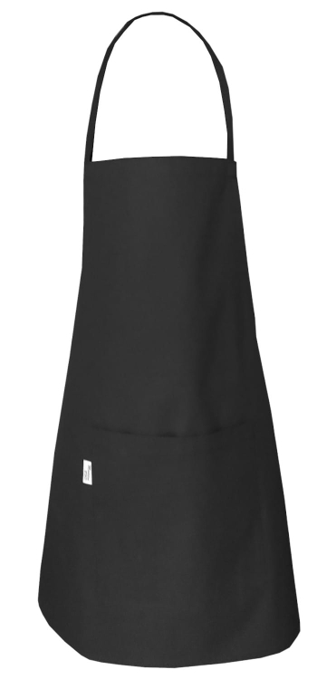 Keittiöessu 'Pure vegan food' esteettisellä logolla