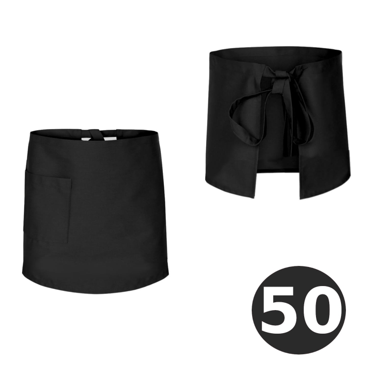 50 cm pitkä musta baaritakki