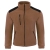 Ruskea fleece-paita mustilla yksityiskohdilla