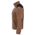 Ruskea fleece-takki mustilla yksityiskohdilla.