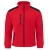 Punainen fleece-paita mustilla yksityiskohdilla