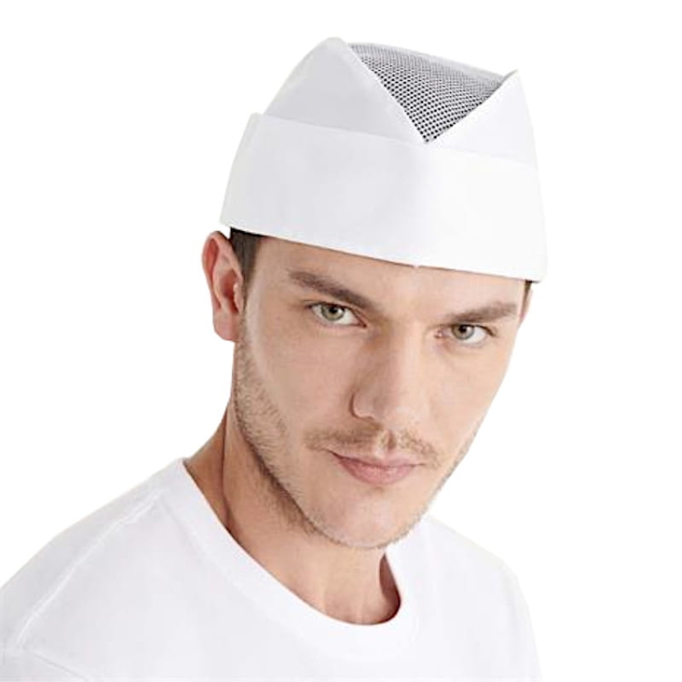 Valkoinen furažerka premium-verkolla hattu