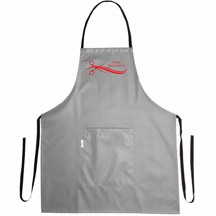 Fartuch fryzjerski z grafiką 'Złote nożyczki' wodoodporny