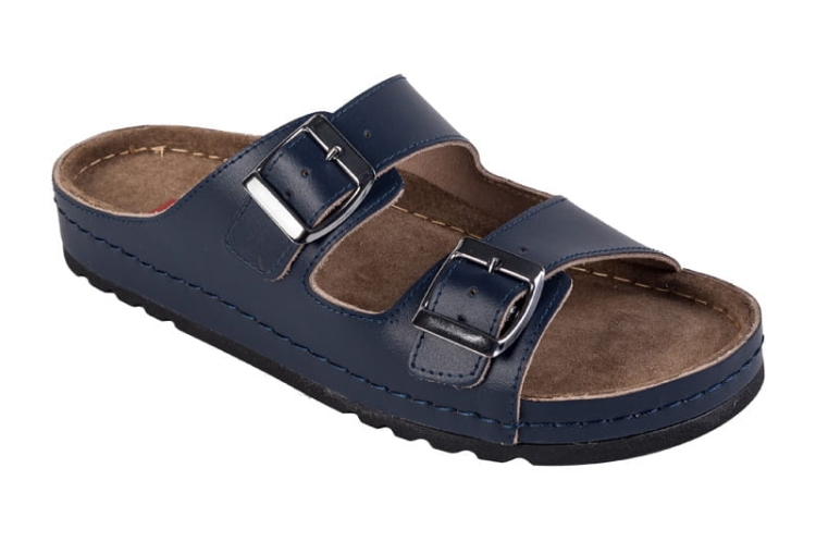 Medyczne klapki skórzane granatowe