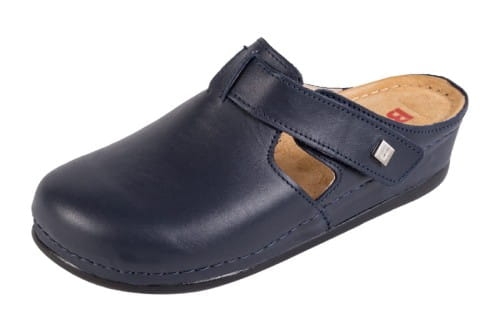 Anatomiczne klapki zdrowotne skórzane granatowe