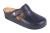Klapki zdrowotne granatowe skórzane anatomiczne