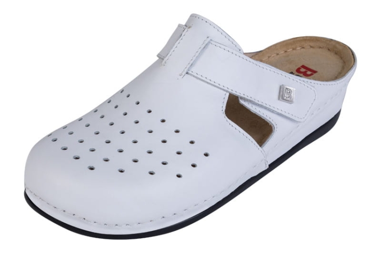 Anatomiczne klapki zdrowotne skórzane białe