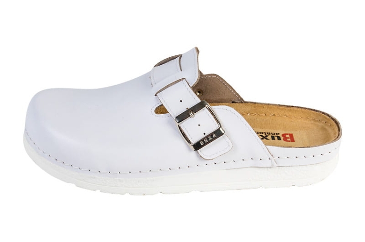 Skórzane anatomiczne klapki medyczne białe