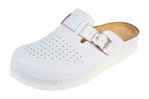 Anatomiczne klapki medyczne skórzane białe