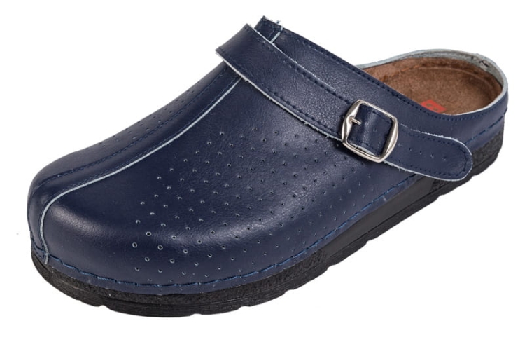 Anatomiczne klapki medyczne skórzane granatowe