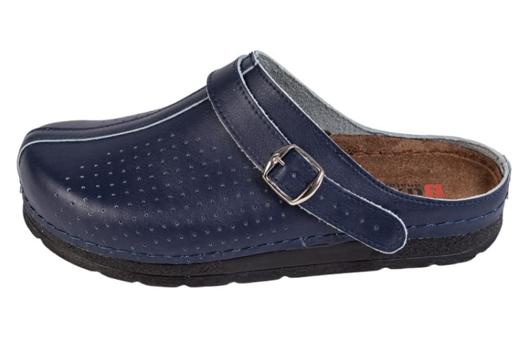 Skórzane anatomiczne klapki medyczne granatowe