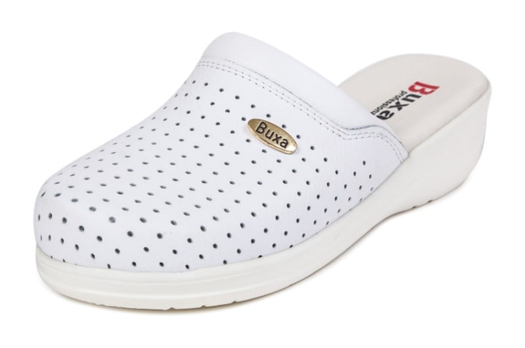 Białe skórzane buty medyczne premium