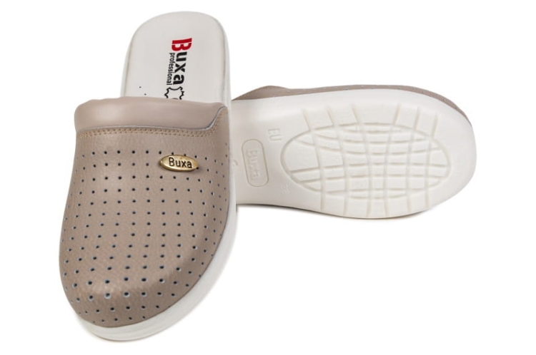 Medyczne buty skórzane w beżowym kolorze premium