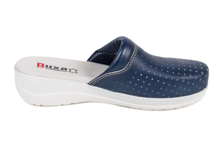 Buty medyczne granatowe skórzane premium