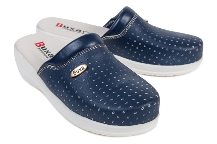 Medyczne buty premium skórzane granatowe