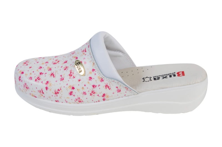 Obuwie medyczne skórzane Premium w kwiaty