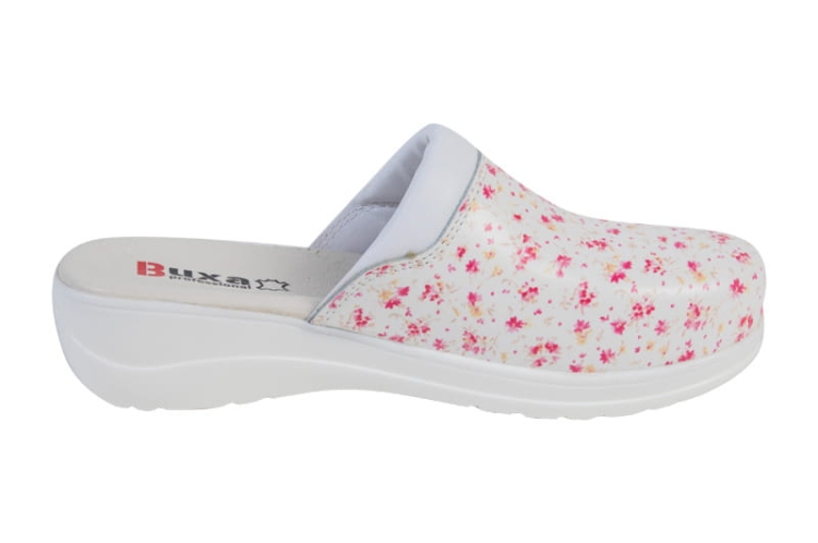 Medyczne obuwie skórzane w kwiaty Premium