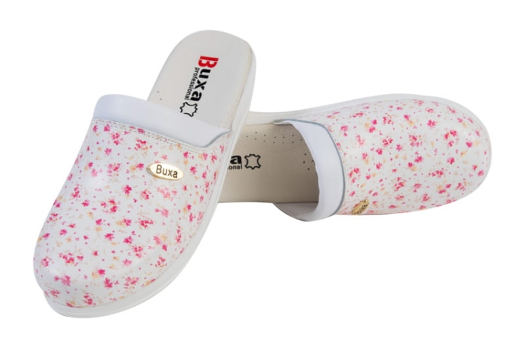 Obuwie skórzane w kwiaty Premium medyczne