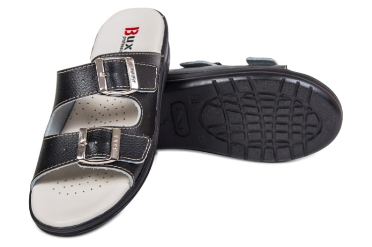 Buty medyczne czarne skórzane premium