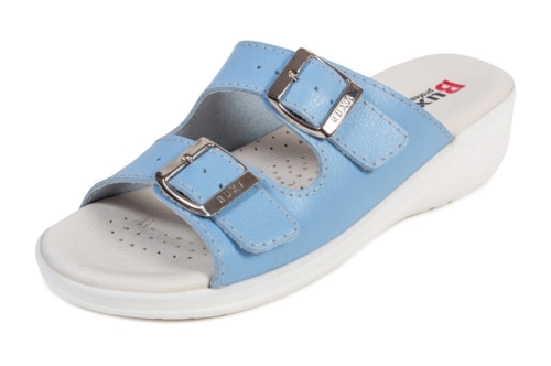 Niebieskie skórzane buty medyczne premium