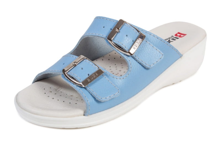 Niebieskie skórzane buty medyczne premium