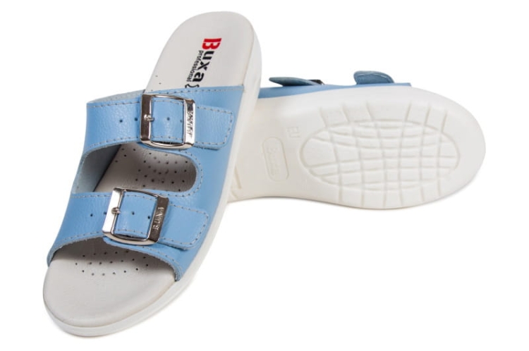 Niebieskie buty medyczne premium ze skóry