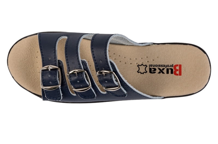 Granatowe skórzane buty medyczne Premium