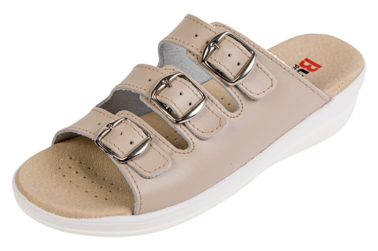 Beżowe skórzane buty medyczne premium