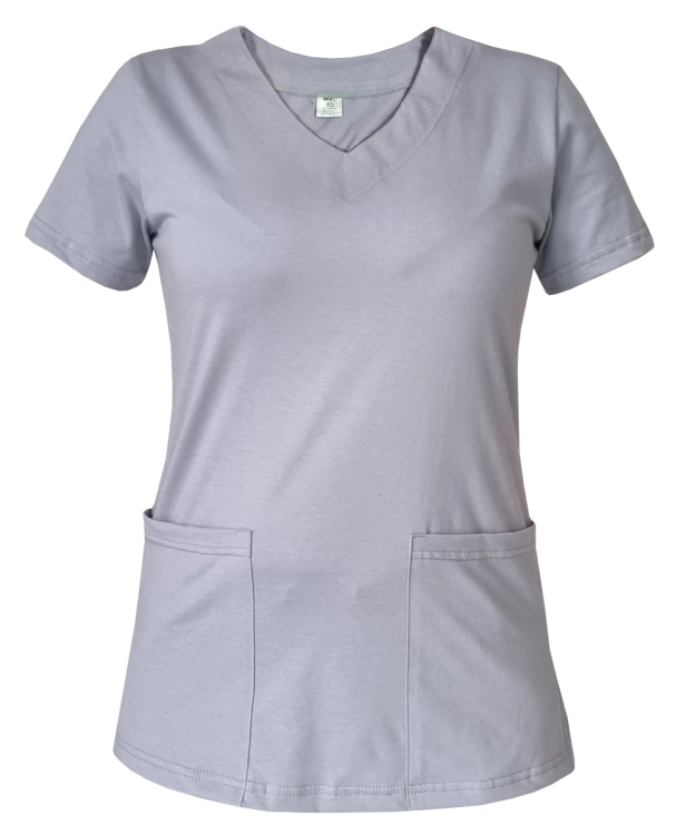 Elastyczna bawełna 100% w szarej bluzie medycznej