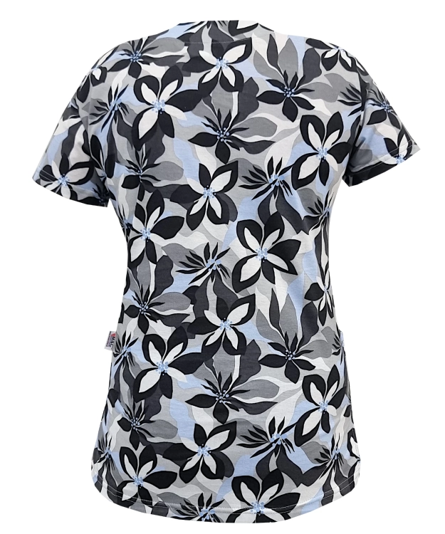 Medyczna bluza we wzorek z 100% elastycznej bawełny